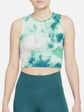 Nike Women's FAST (Tie-Dye Green) Cropped Training Tank Top Size Large